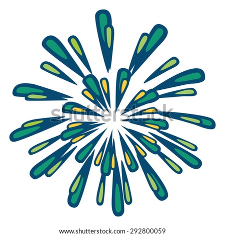 Firework colorful symbol on white background. Design template.