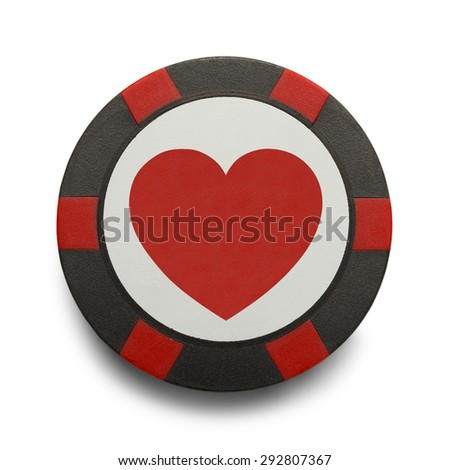 Love is a Gamble Casino Chip Isolated on White Background.