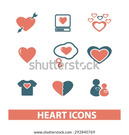 heart, love isolated vector icons