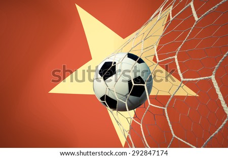 Vietnam symbol soccer ball vintage color