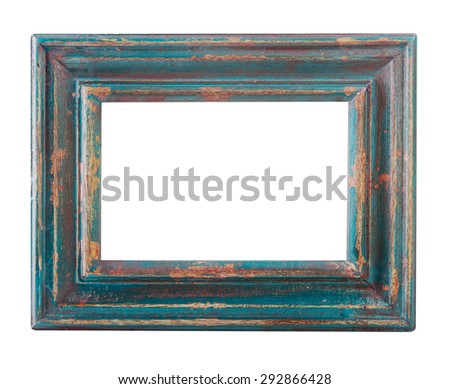 empty old wood painted frame