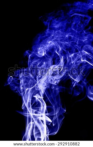 Abstract blue smoke on black background, blue background,blue ink background
