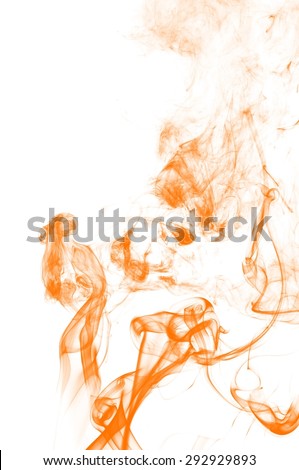 Abstract orange smoke on white background, orange background,orange ink background