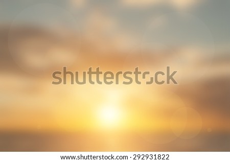 Abstract Bokeh Blurred on colorful sunset background.Space For Text