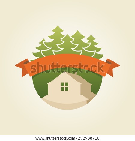 House in highland Logo sample, vector template