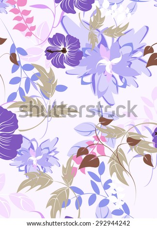 Seamless  flower illustration  floral pattern texture art