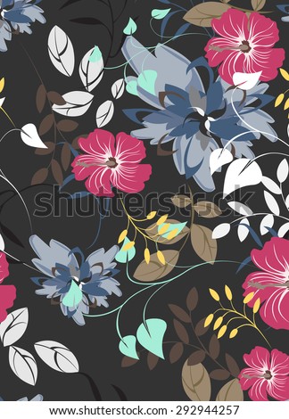 Seamless  flower illustration  floral pattern texture art