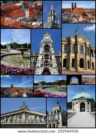 Munich Germany travel photo collage - images collection.