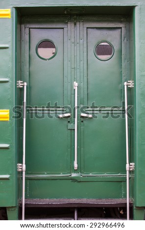 doors of vintage railroad passenger wagon-lit