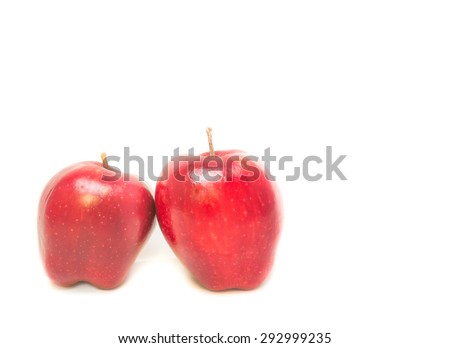 red apple isolated on  white background .