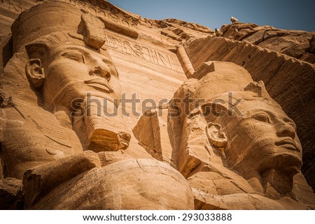 2 pharaoh. Abu simbel, Egypt Royalty-Free Stock Photo #293033888