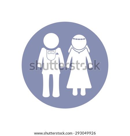 man and woman wedding flat icon for love romantic family concept in vector