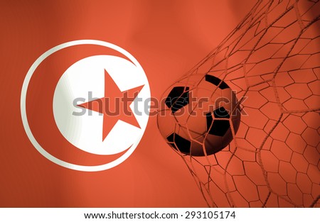 TUNIS symbol soccer ball vintage color