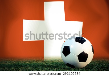 Switzerland symbol soccer ball vintage color
