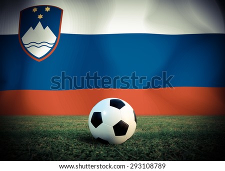 Slovenia symbol soccer ball vintage color