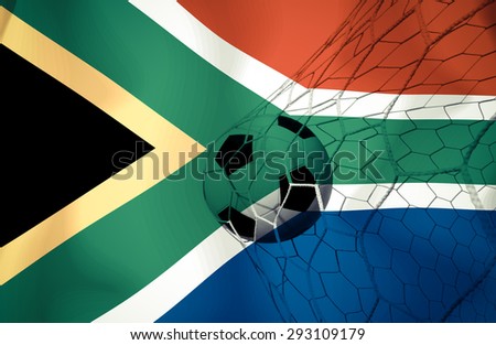 South Africa  symbol soccer ball vintage color