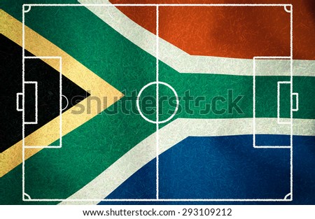 South Africa  symbol soccer ball vintage color