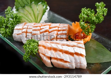 Fresh Salmon belly sashimi - japanese food style