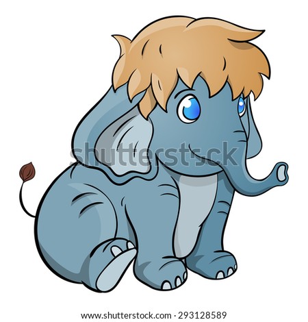 Cartoon blue elephant