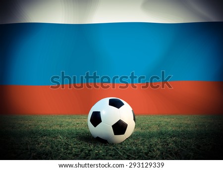 Russia symbol soccer ball vintage color