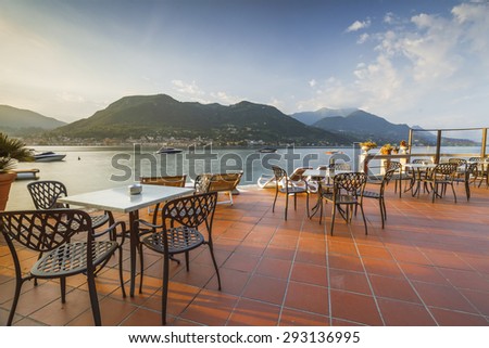 relaxation terrace with views of the alpine lake Garda