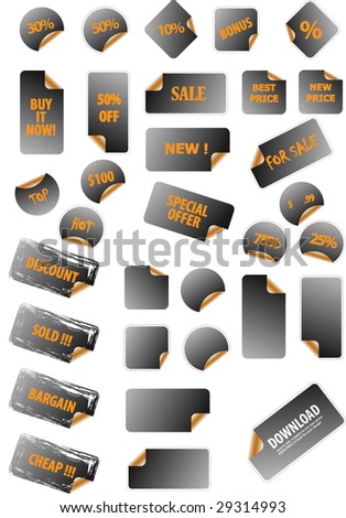 Collection of promotion vector labels. Different shapes, easy to edit, any size. Perfect for adding text, icons. More in my gallery.