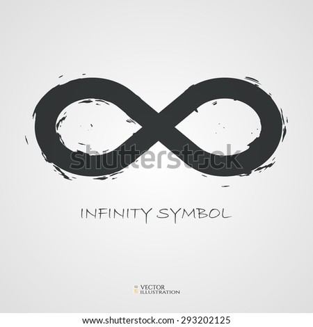 Infinity symbol created in grunge style. Vector illustration.