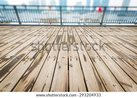 Perspective of old used wood planks