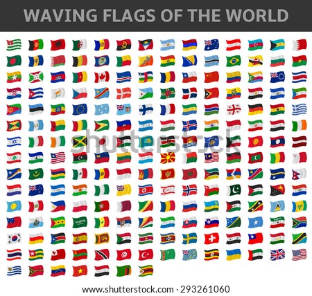 waving flags of the world Royalty-Free Stock Photo #293261060
