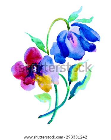 Flower delicate watercolor