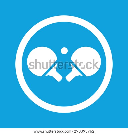 Image of ping pong rackets in circle, isolated on blue