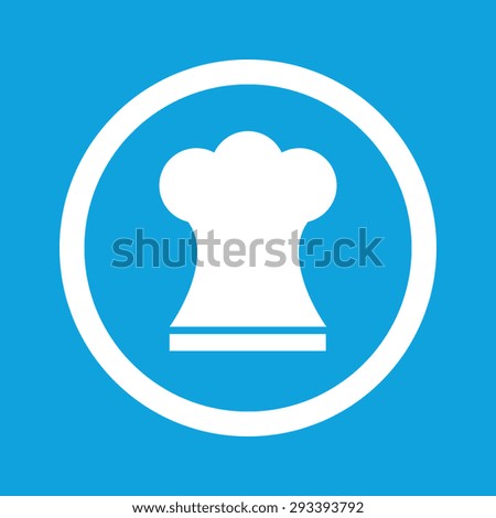 Image of chef hat in circle, isolated on blue