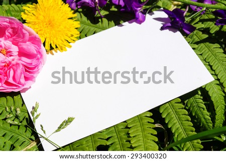 Summer flowers card mockup