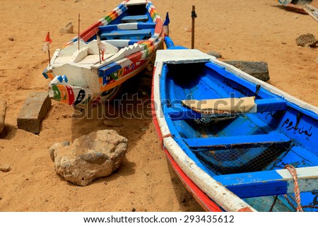 Canoes of Senegal Royalty-Free Stock Photo #293435612
