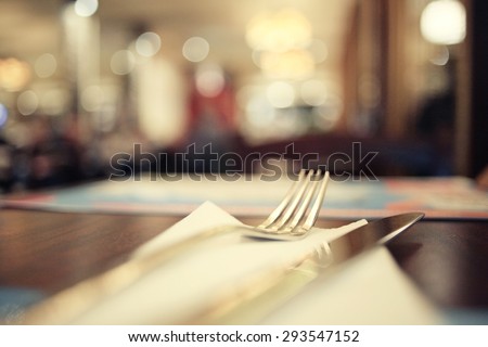 blurred background in restaurant Royalty-Free Stock Photo #293547152
