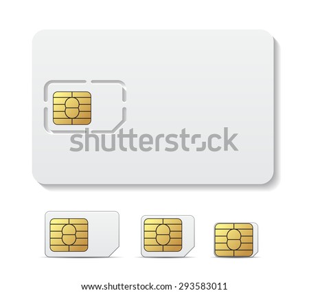 Sim card object realistic vector icon Royalty-Free Stock Photo #293583011