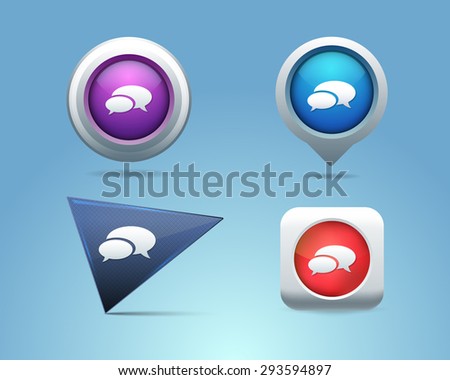Vector Different Frames Support, Chat Icons, Buttons Template