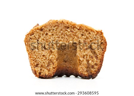 Peanut muffins with almonds isolated on a white background
