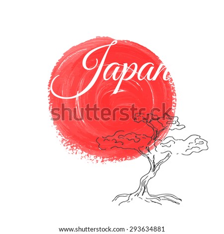 Japan travel. Journey. Vector hand drawn illustration isolated on white background. 