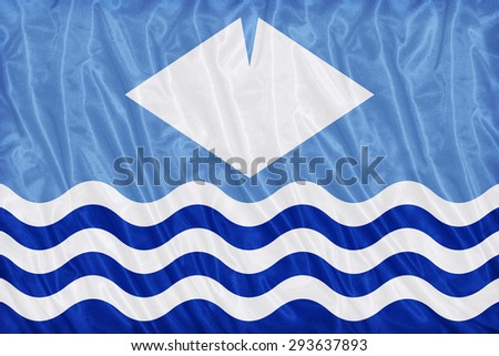 The Isle of Wight flag pattern on the fabric texture ,vintage style