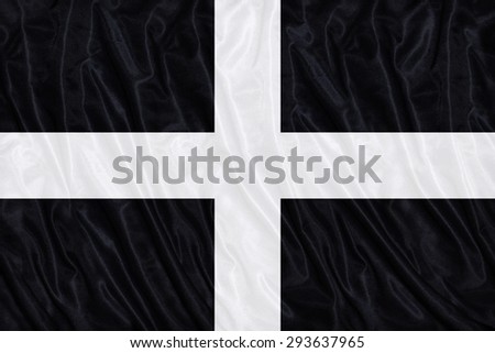 St Piran's or Cornwall flag pattern on the fabric texture ,vintage style