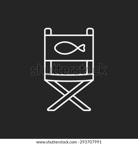 fishing chair line icon