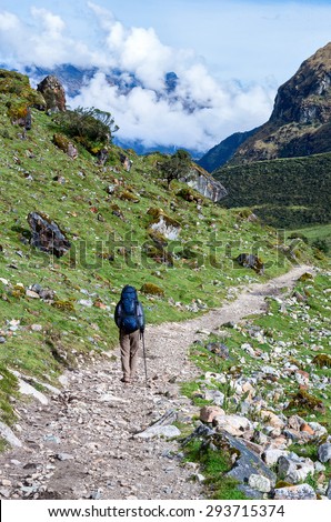 trekking in mountains, Salkantay Trekking, Peru, South America
