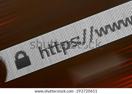 Closeup of Http Address in Web Browser in Shades of red