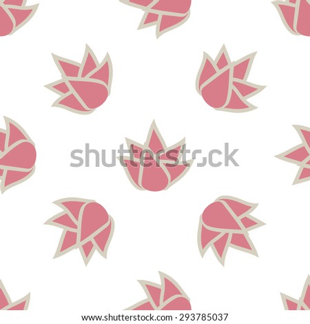 Seamless flower pattern on white background. Vector illustration.