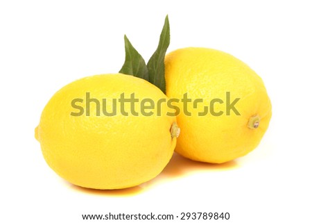 Ripe lemons. Isolated on white background 