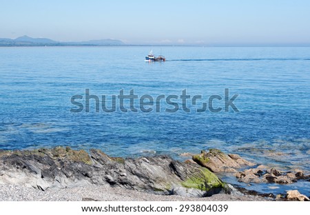 Fishing boat on a sea, co, Wicklow, on the East Coast, Ireland
