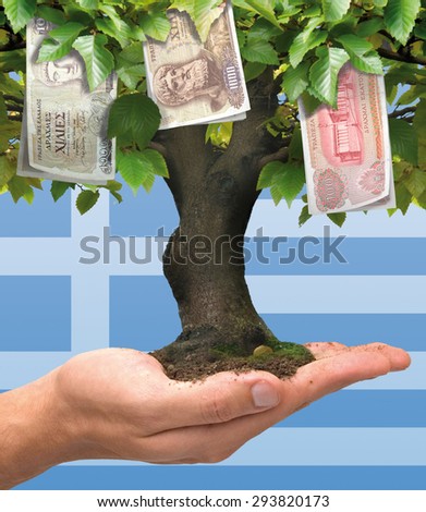 Money tree - Greek crisis - drachma