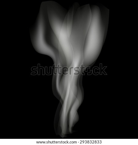 Vector illustration of smoke on a black background. Eps 10.