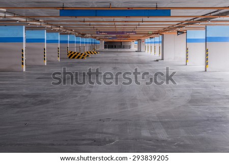 Empty parking garage on the building.